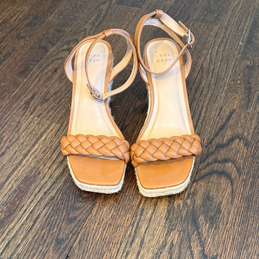 A New Day Women's Brown Braided Sandals
